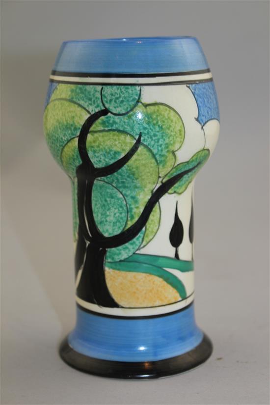 A rare Clarice Cliff May Avenue pattern shape 268 vase, c.1933, 15cm